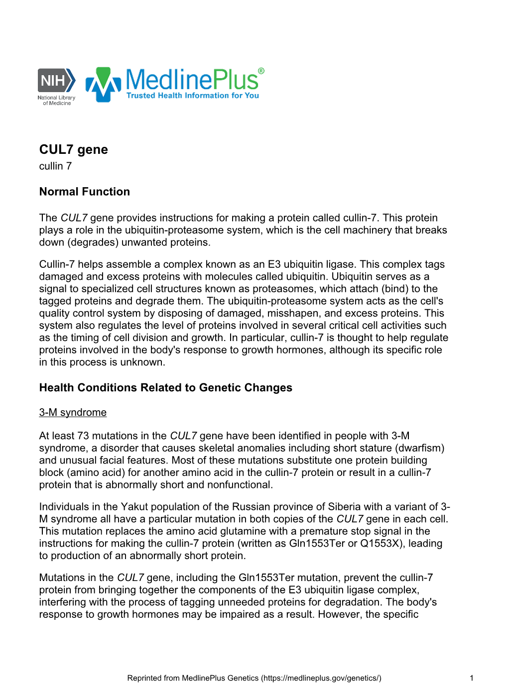 CUL7 Gene Cullin 7
