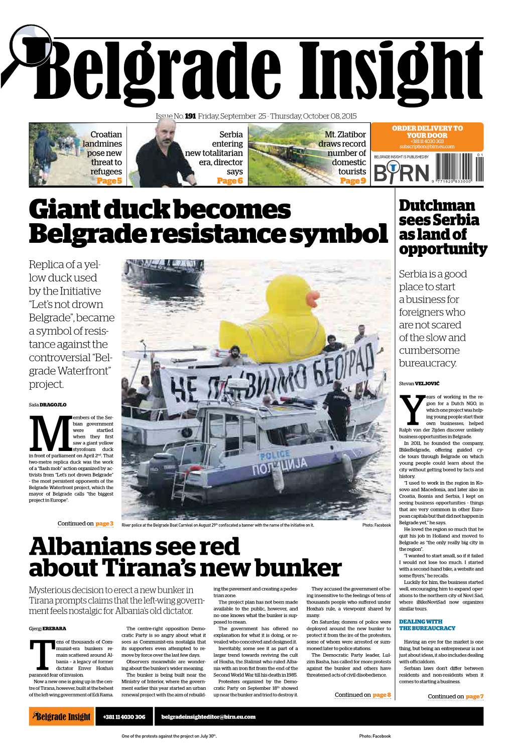 Giant Duck Becomes Belgrade Resistance Symbol