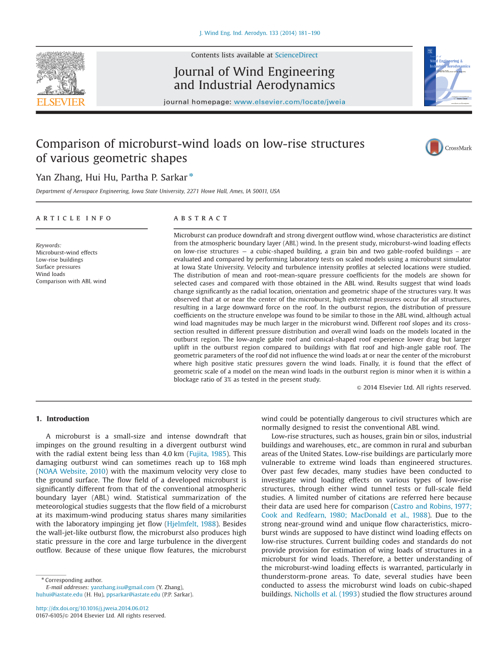 Comparison of Microburst-Wind Loads on Low-Rise Structures of Various Geometric Shapes