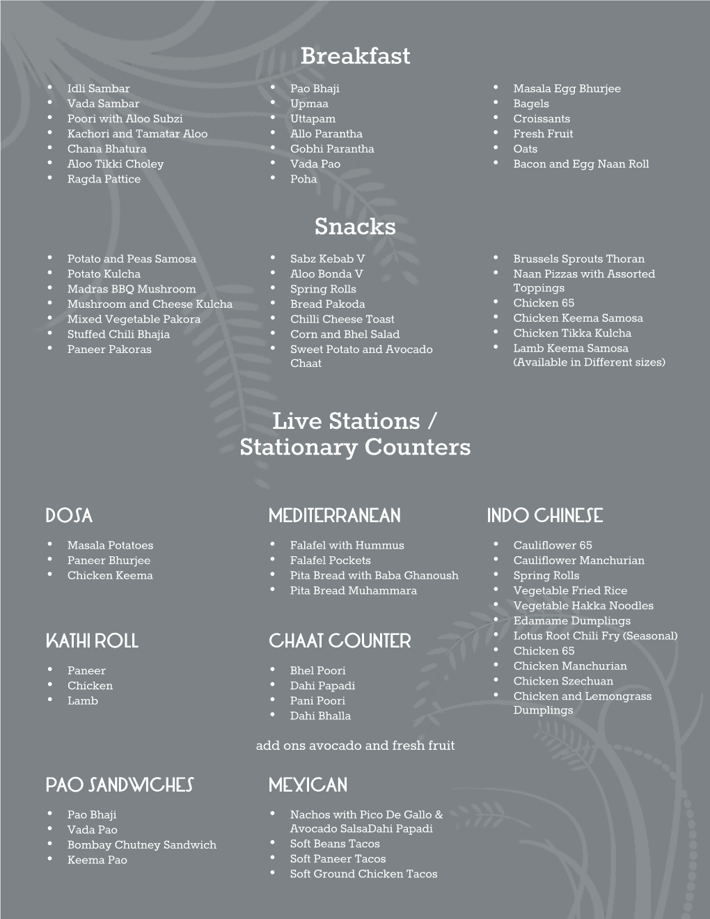 Catering Menu Version