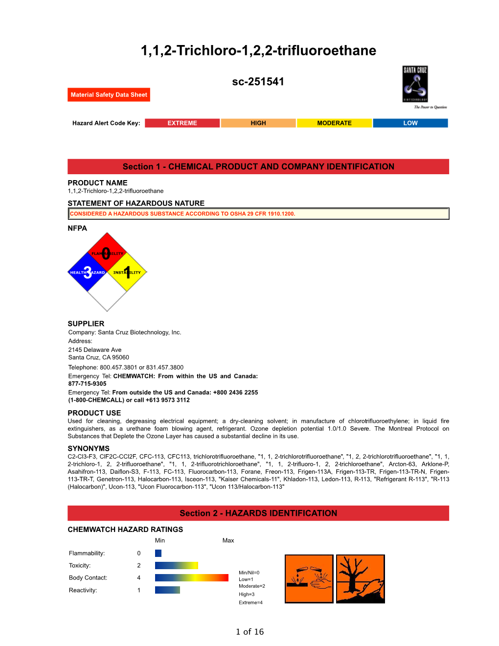 1,1,2-Trichloro-1,2,2-Trifluoroethane