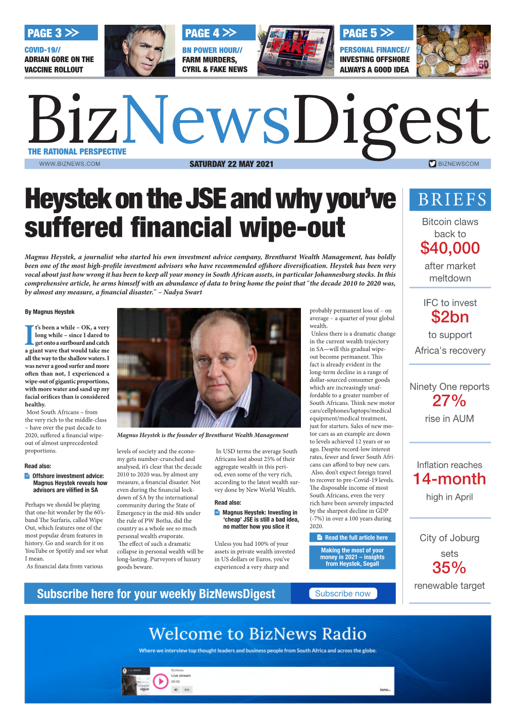 Heystek on the JSE and Why You've Suffered Financial Wipe-Out