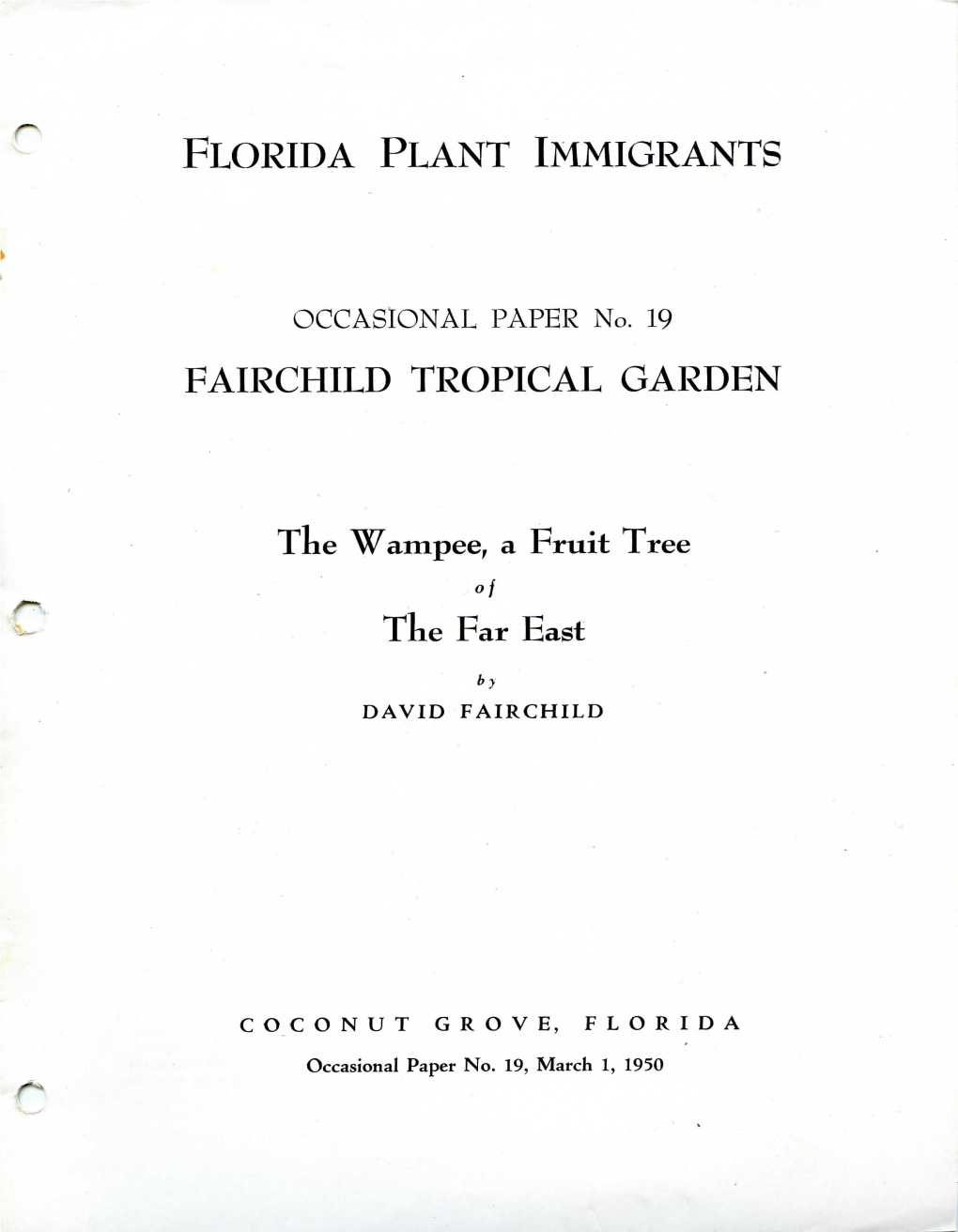 Florida Plant Immigrants