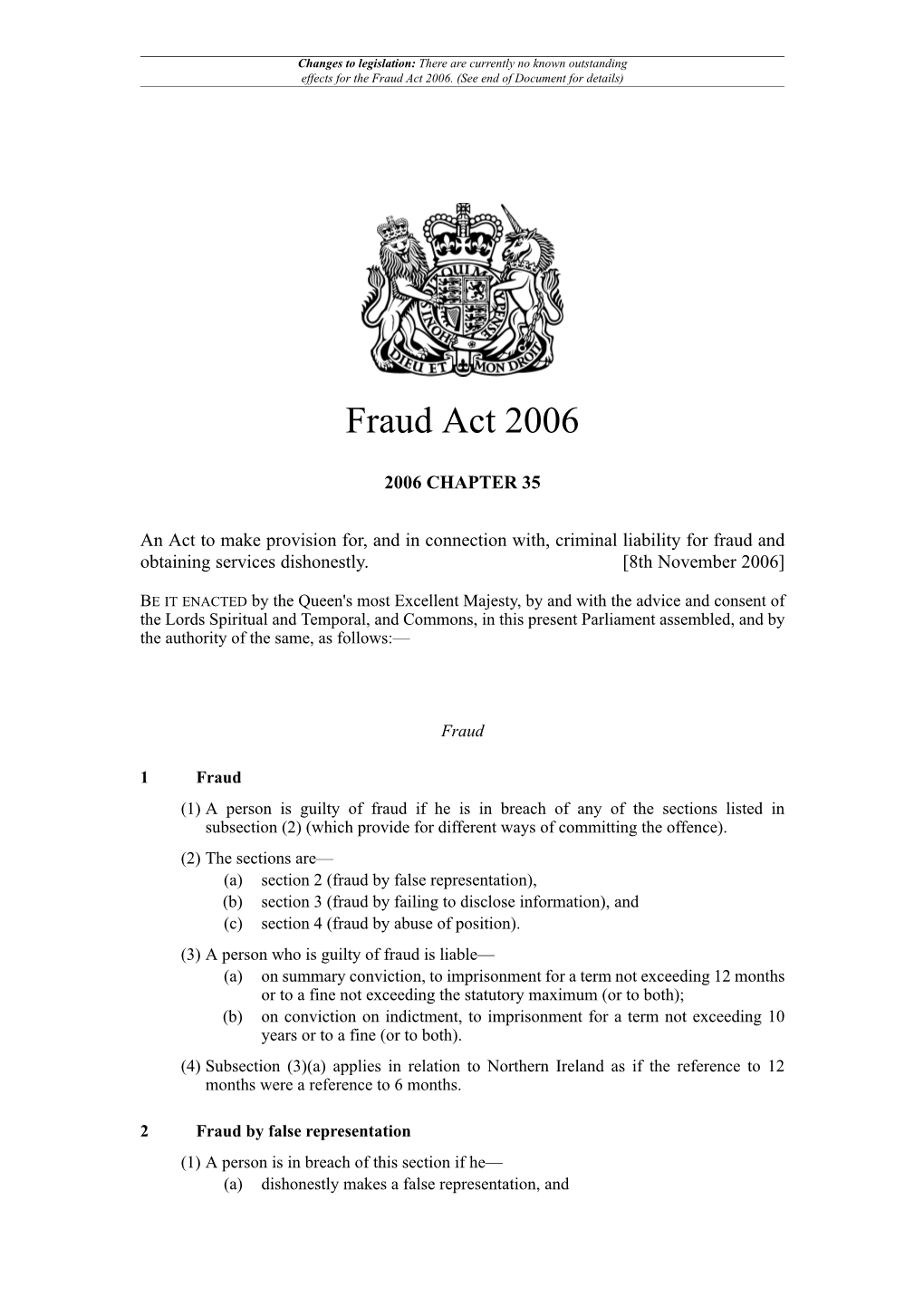 Fraud Act 2006