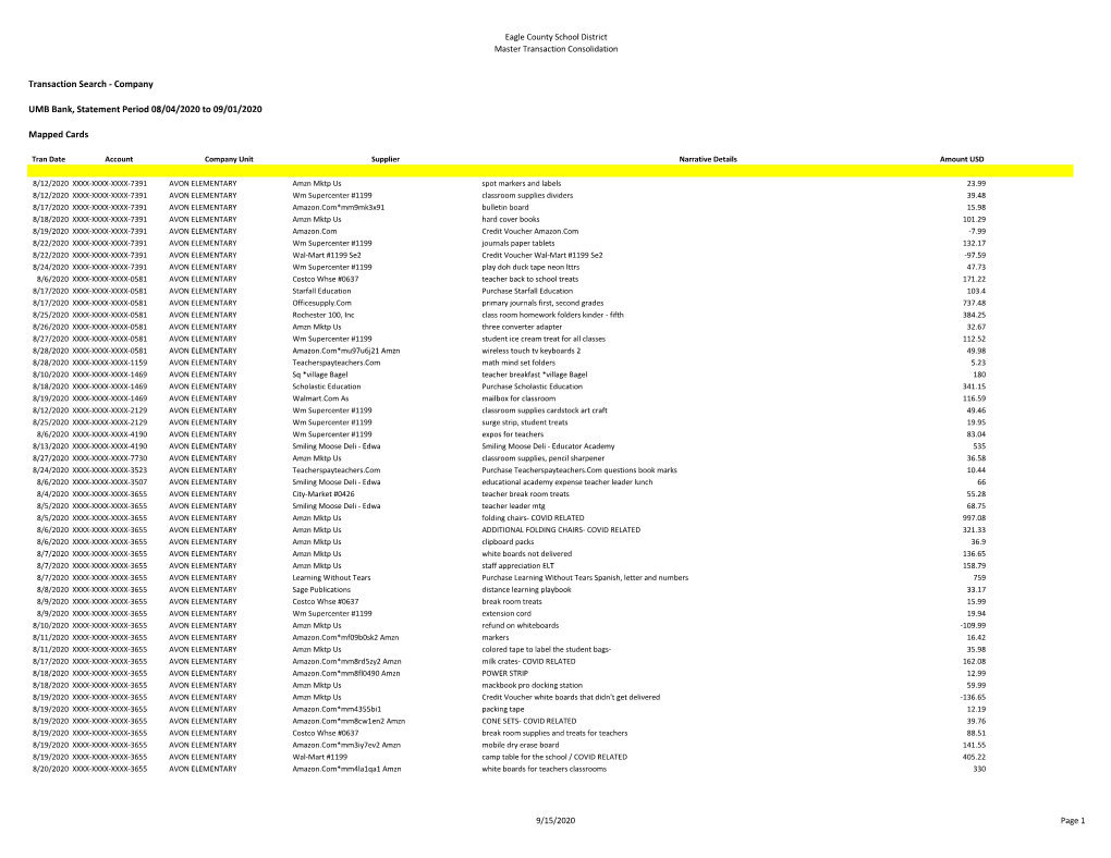 Transaction Search - Company