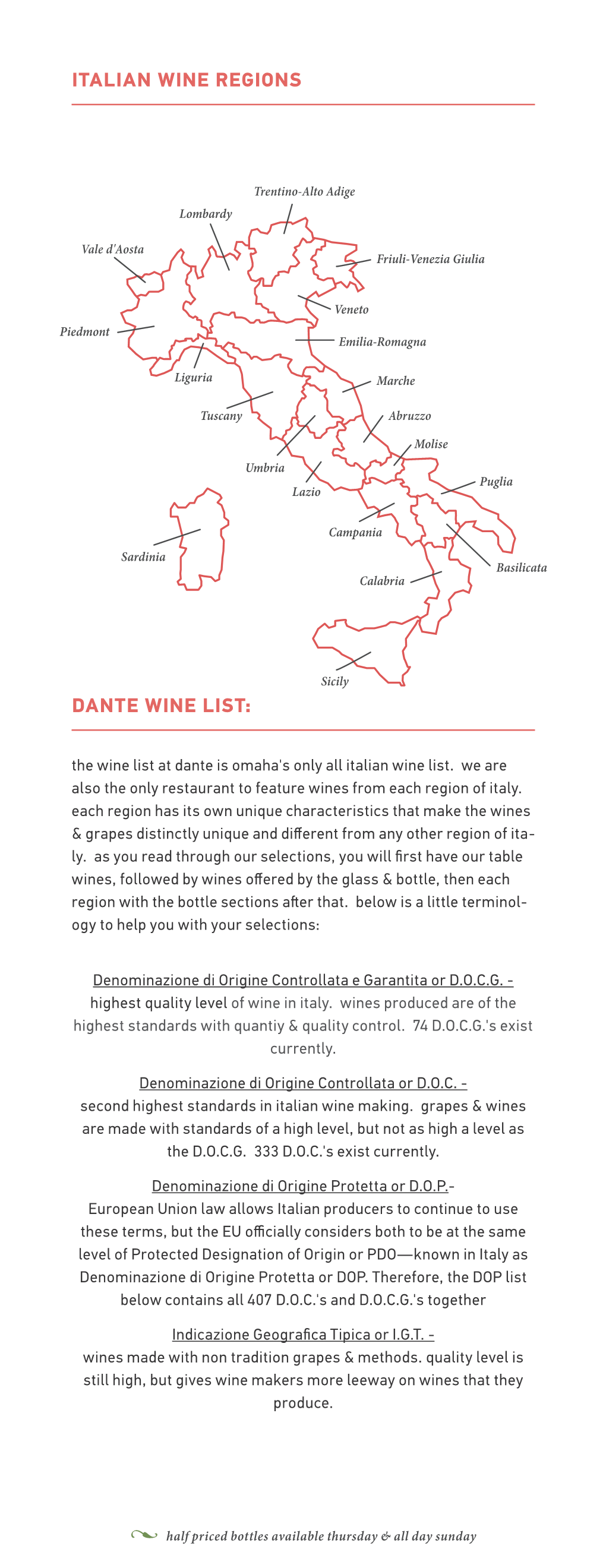 Italian Wine Regions Dante Wine List