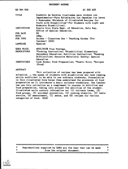 Document Resume Ed 364 056 Ec 302 629 Title