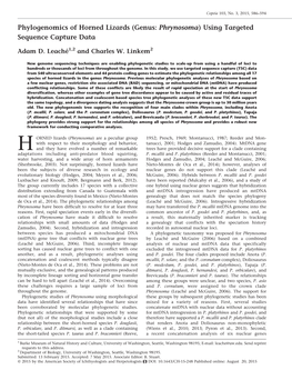 Phylogenomics of Horned Lizards (Genus: Phrynosoma) Using Targeted Sequence Capture Data