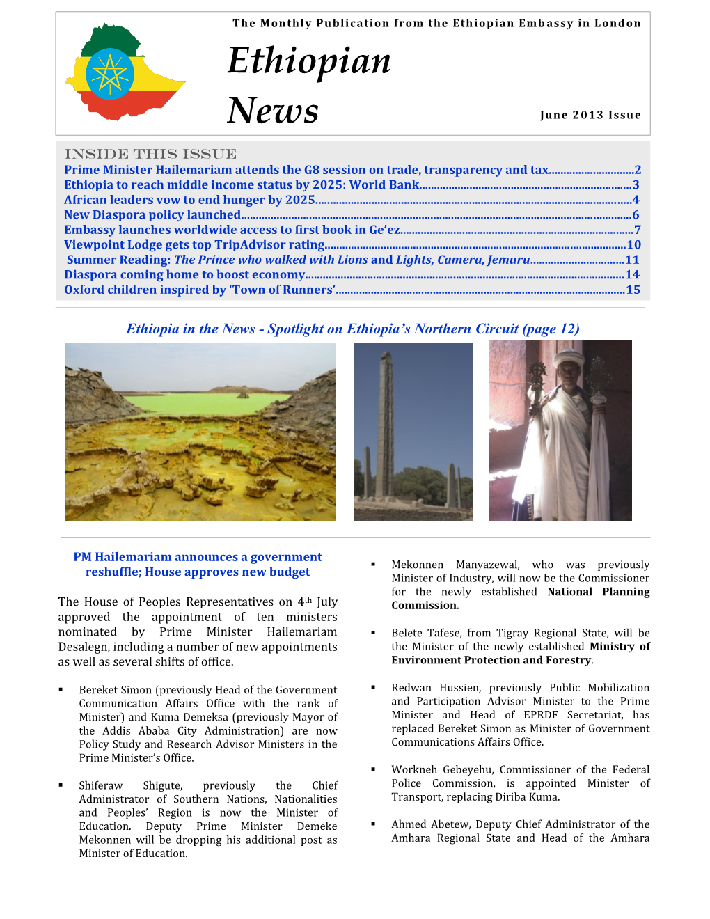 The Monthly Publication from the Ethiopian Embassy In