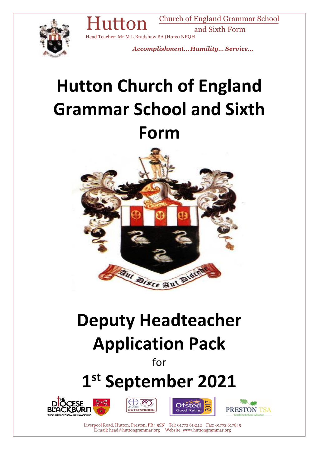 Hutton Church of England Grammar School and Sixth Form Deputy