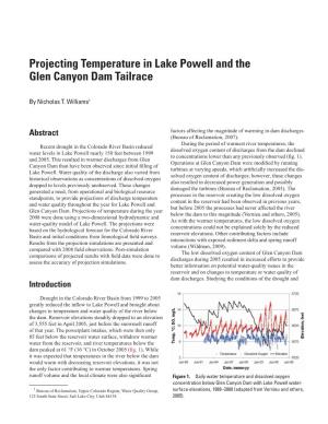 Projecting Temperature in Lake Powell and the Glen Canyon Dam Tailrace