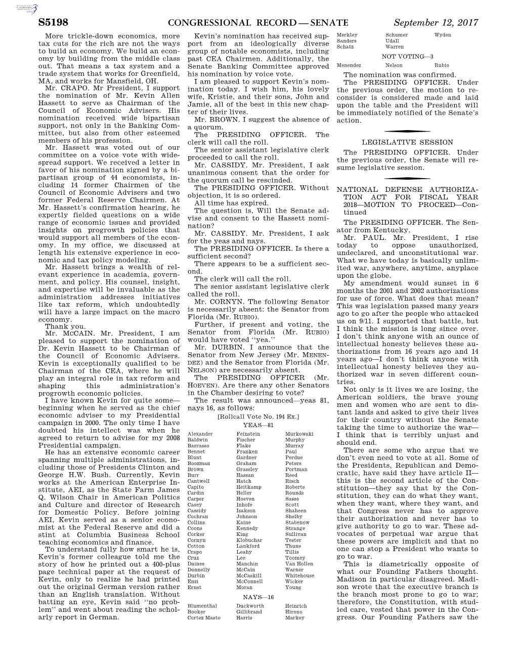 Congressional Record—Senate S5198