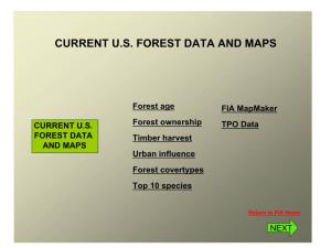 Current U.S. Forest Data and Maps