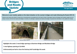 Highlights This Week: 2 New Bridge Openings at Dearham Bridge and Blackbeck Bridge