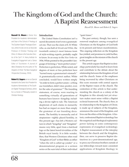 68 the Kingdom of God and the Church: a Baptist Reassessment