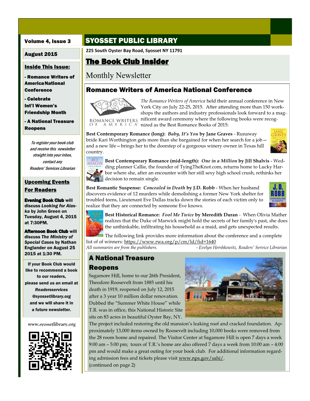 The Book Club Insider Monthly Newsletter