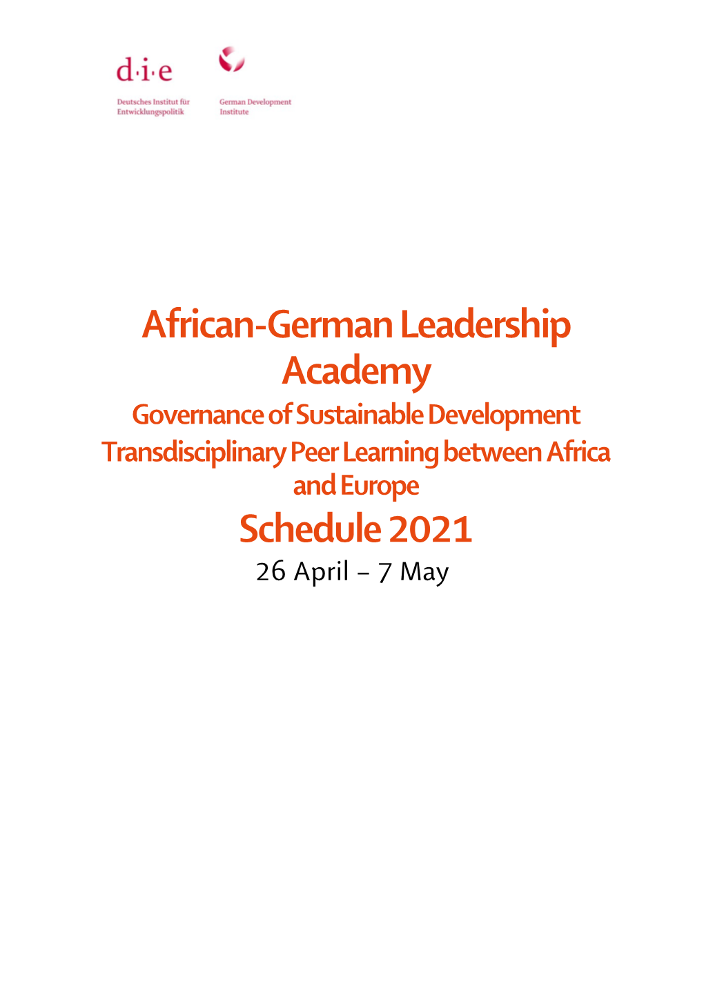 Programme “African-German Leadership Academy 2021”