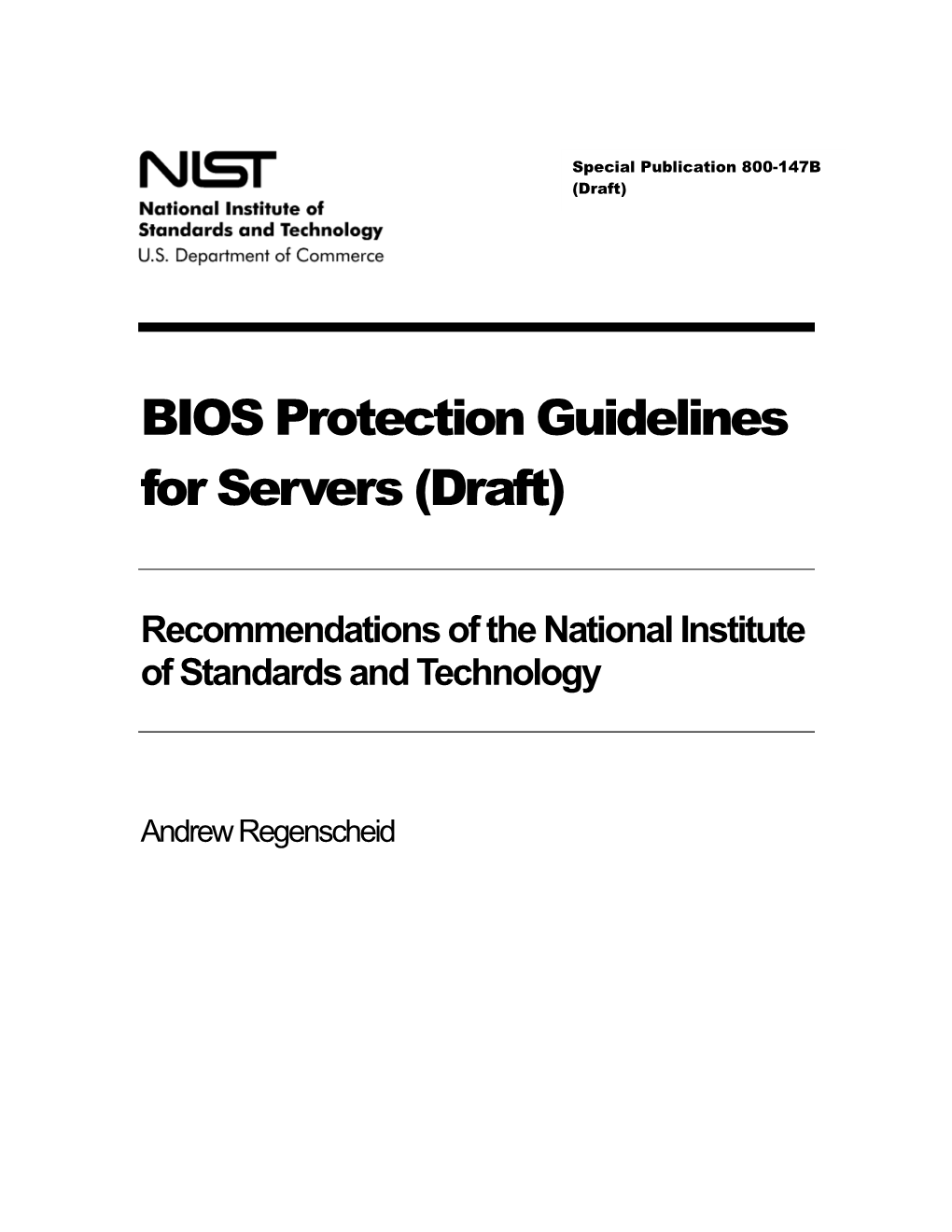 BIOS Protection Guidelines for Servers (Draft)