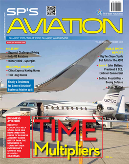 SP's Aviation Cover 11-2017.Indd 1 15/12/17 3:14 PM Cover Image: Gulfstream G280 During Static Display at Dubai Air Show 2017