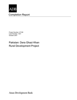 Pakistan: Dera Ghazi Khan Rural Development Project
