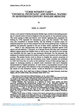 In Seventeenth-Century English Medicine