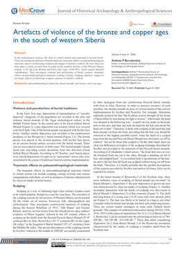 Artefacts of Violence of the Bronze and Copper Ages in the South of Western Siberia