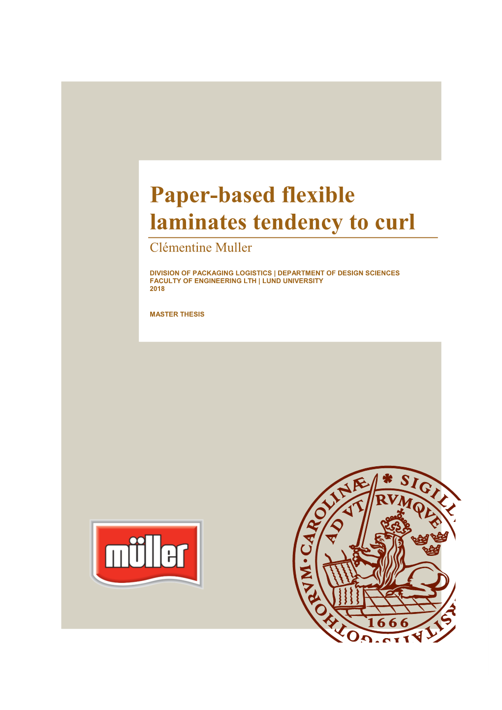 Paper-Based Flexible Laminates Tendency to Curl Clémentine Muller