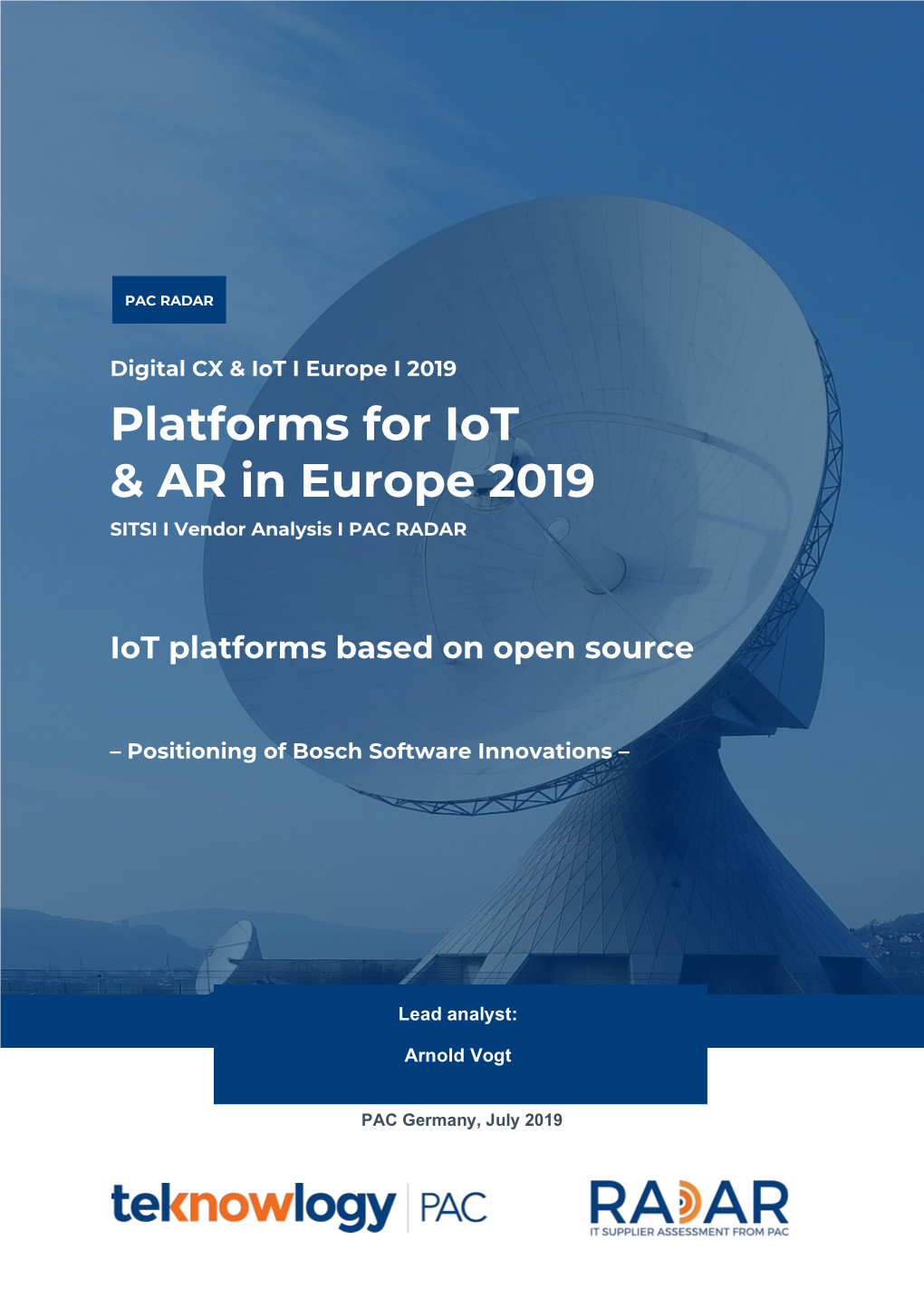 Platforms for Iot & AR in Europe 2019