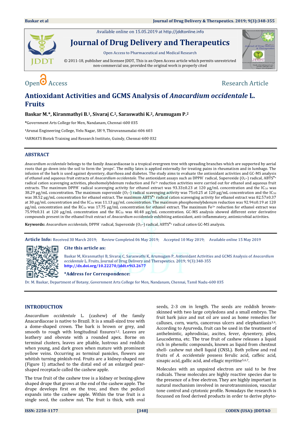 ANTIOXIDANT ACTIVITIES and GCMS ANALYSIS of Ficus