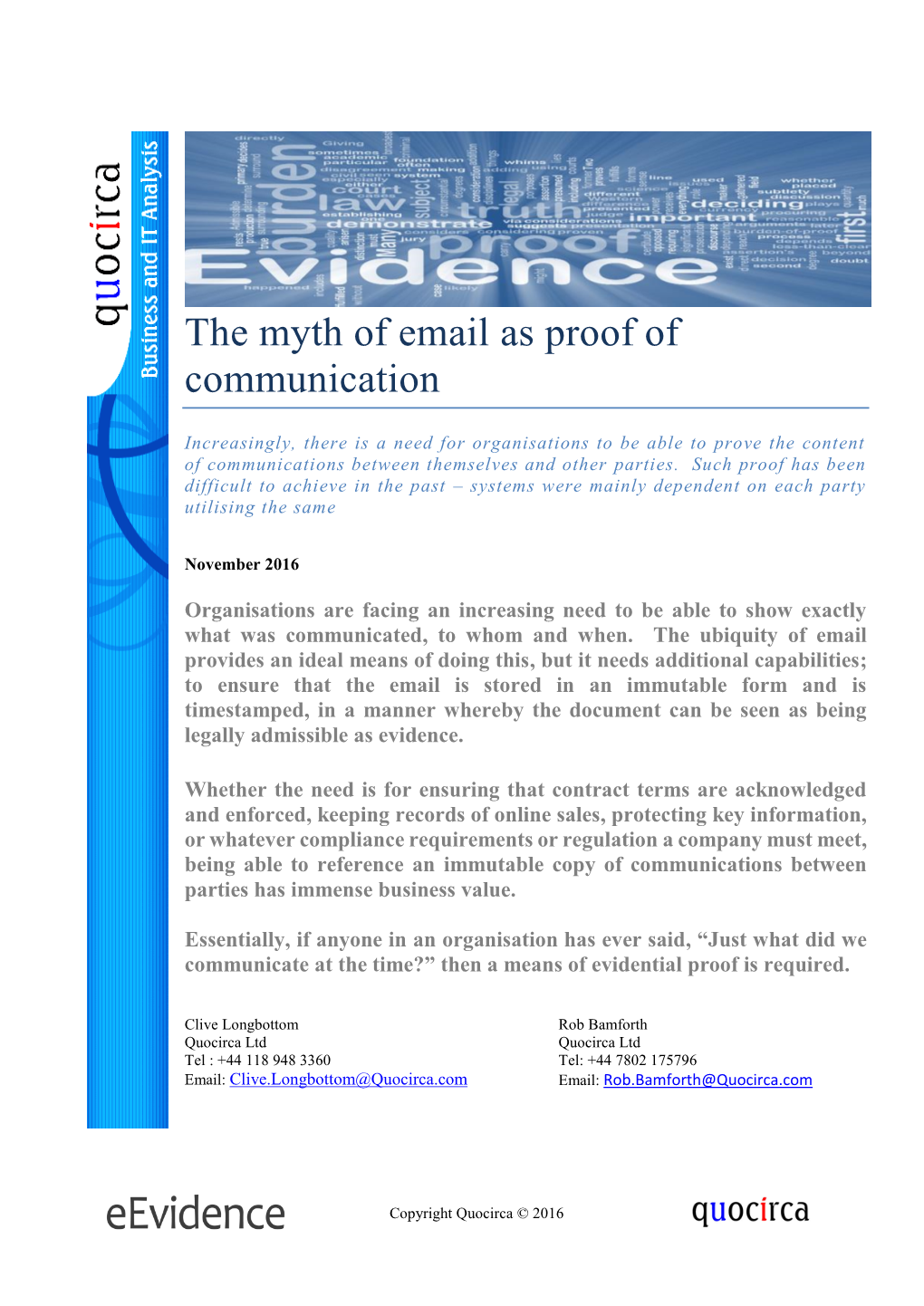 The Myth of Email As Proof of Communication