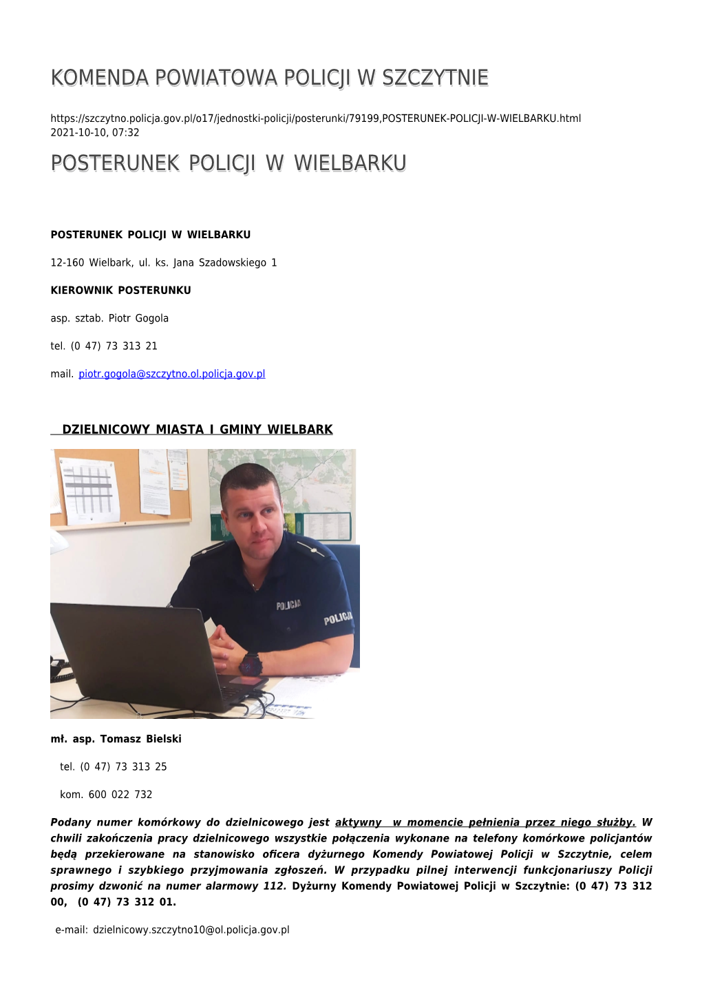 Komenda Powiatowa Policji W Szczytnie