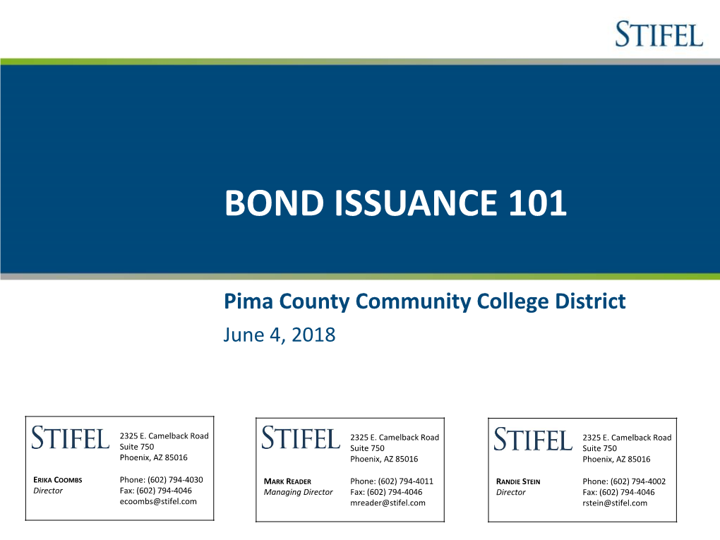 Bond Issuance 101