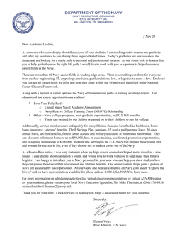 Letter from US Navy Rear Admiral