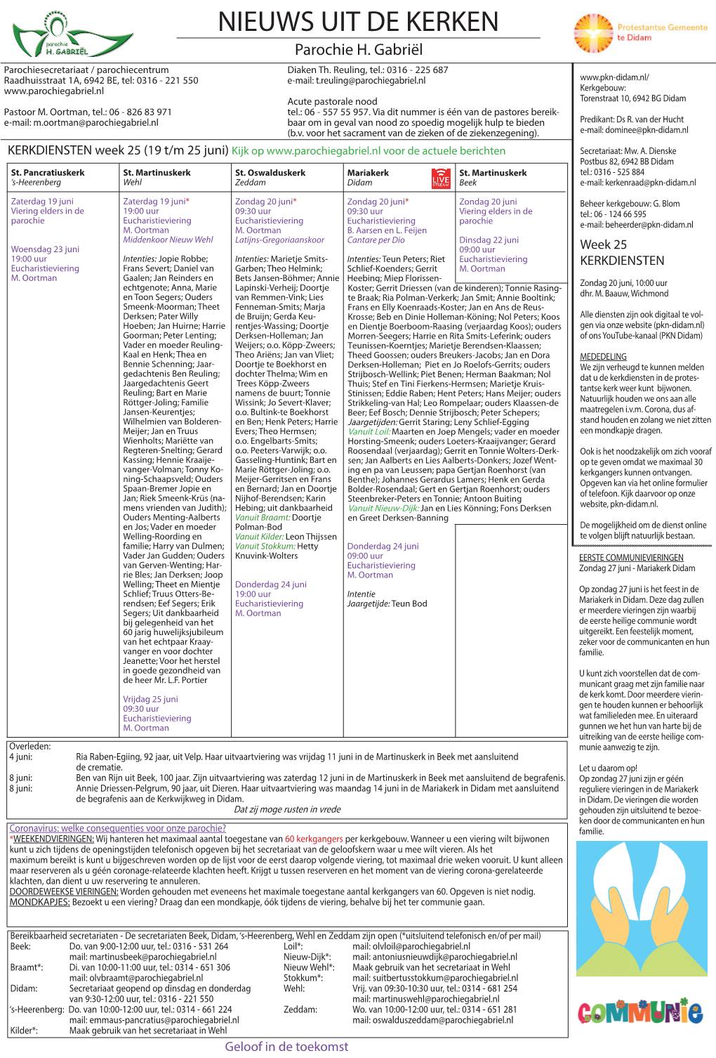 Kerkberichtenpagina MJ Week 25 Avr 15062021 Incl PKN.Indd