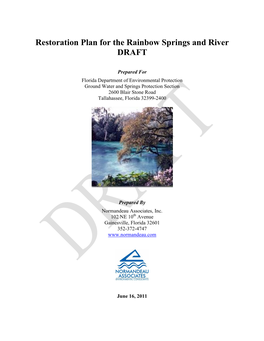 Restoration Plan for the Rainbow Springs and River DRAFT