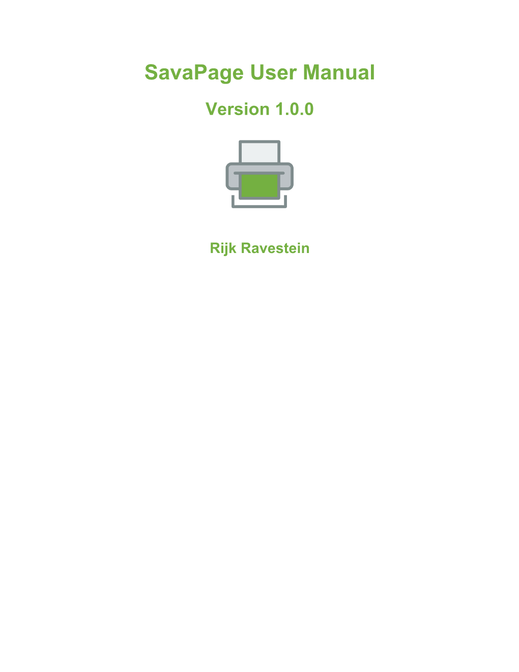 Savapage User Manual Version 1.0.0