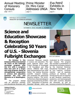 NEWSLETTER Science and Education Showcase & Reception