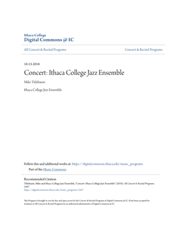 Ithaca College Jazz Ensemble Mike Titlebaum