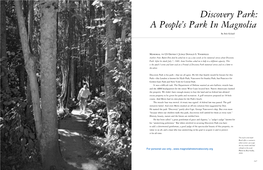 Discovery Park: a People’S Park in Magnolia