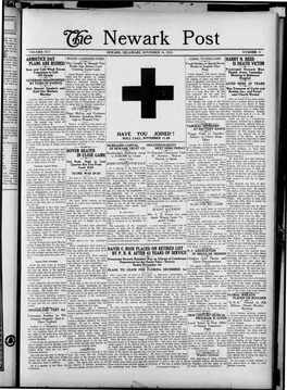 Liie Newark Post VOLUME XIV NEWARK, DELAWARE, NOVEMBER 14, 1923