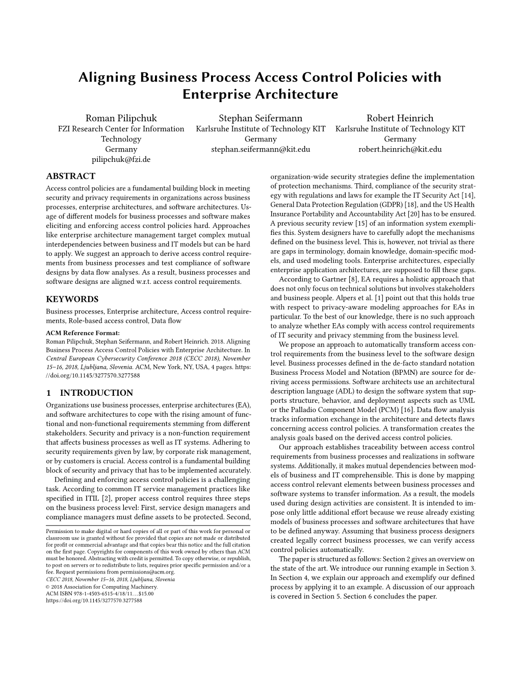 Aligning Business Process Access Control Policies with Enterprise Architecture