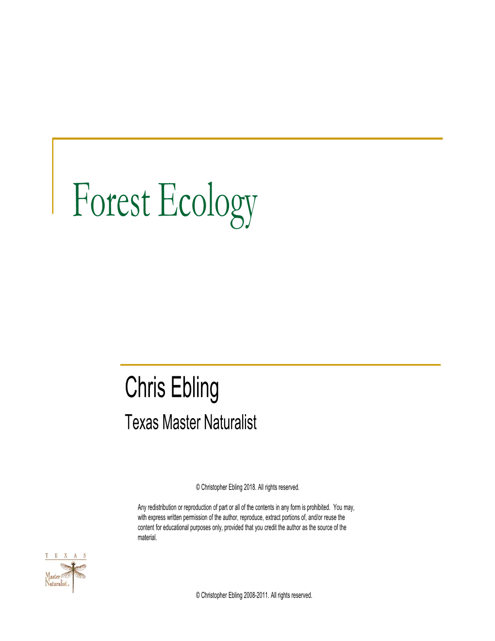 Forest Ecology