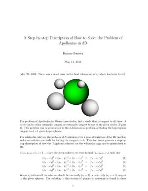 A Step-By-Step Description of How to Solve the Problem of Apollonius in 3D