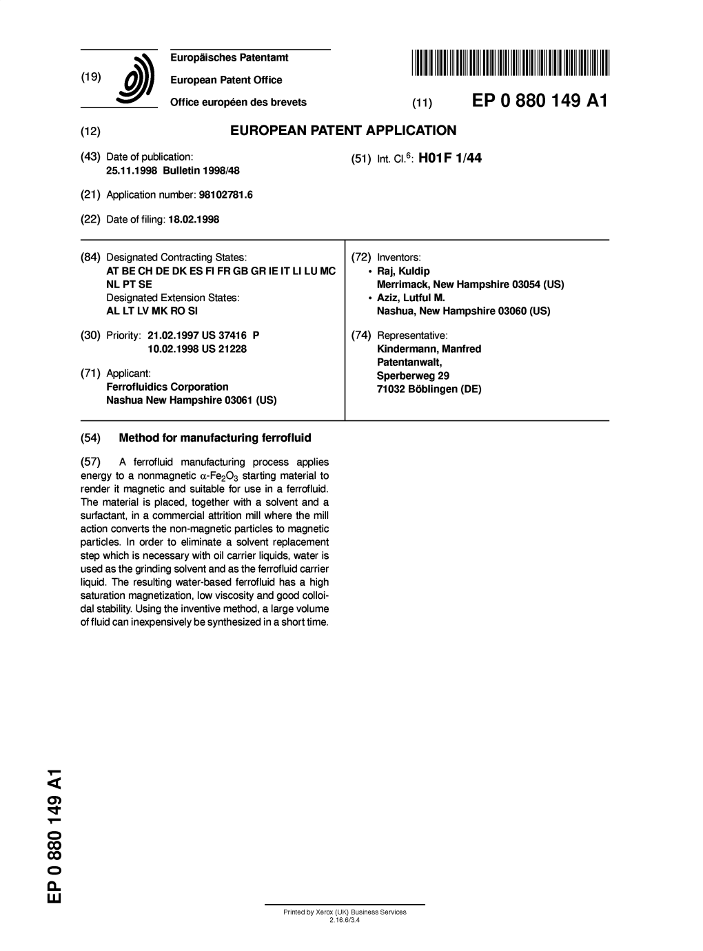 Method for Manufacturing Ferrofluid