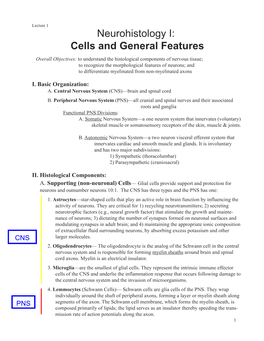 Neurohistology I: Cells and General Features