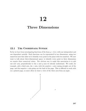 Chapter 12: Three Dimensions