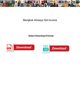 Bangkok Airways Gst Invoice