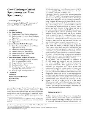 Glow Discharge Optical Spectroscopy and Mass Spectrometry
