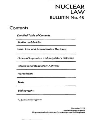 NUCLEAR LAW BULLETIN No. 46