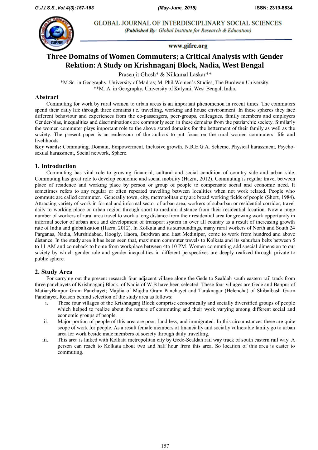 Three Domains of Women Commuters; a Critical Analysis with Gender